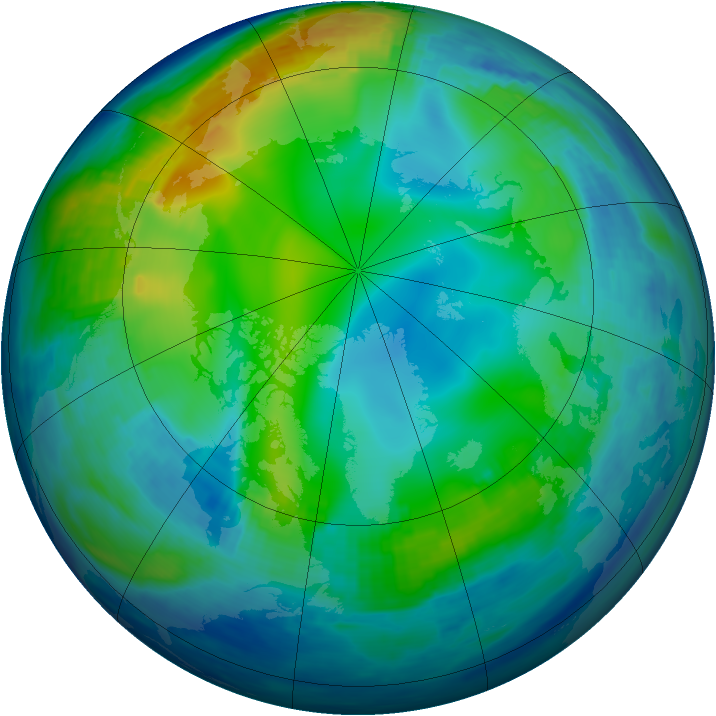 Arctic ozone map for 26 November 1992